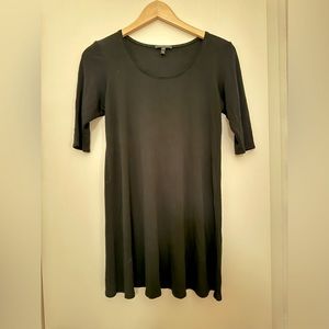 Eileen Fischer size petite XS. Black mini dress. Slightly sheer. Pre-worn